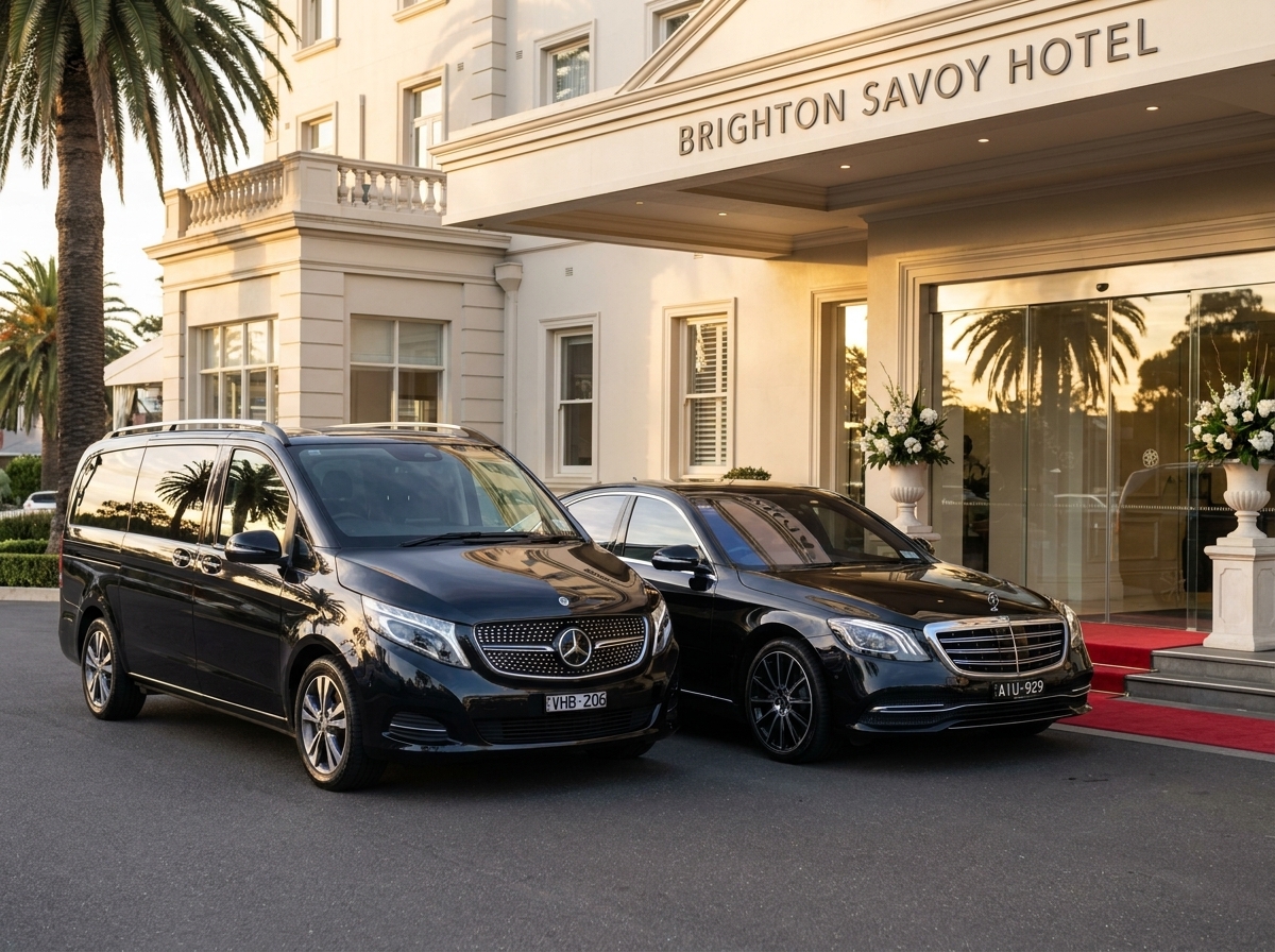 Luxury Wedding Transfers – Mercedes E-Class & V-Class at Brighton Savoy Hotel